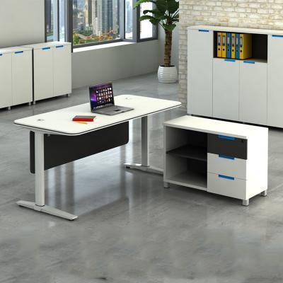 China Customized Panel Best Price Office White Metal Wood Desk for sale