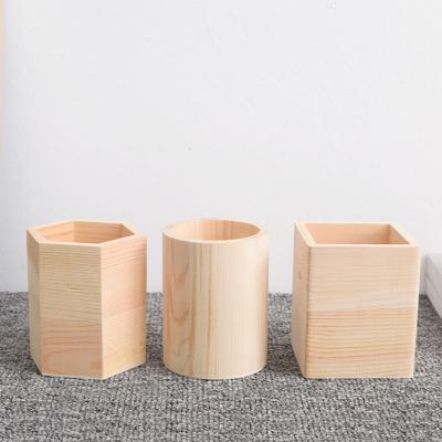 China Wooden Desk Pen Holder Wooden Pen Holder Creative Office Gift Tableware Home Office Kitchen for sale