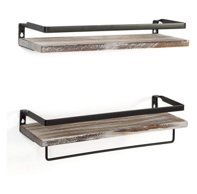 China Multifunctional High Quality Hanging Wooden Shelves For Bathroom Rustic Wooden Shelves for sale