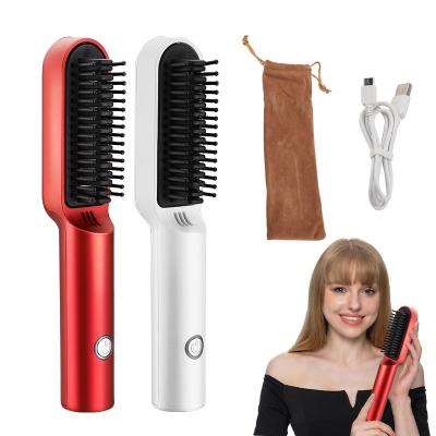 China New 2022 Safety Iron Hair Straightener Professional Wireless Flat Brush Comb Portable Hair Curler for sale