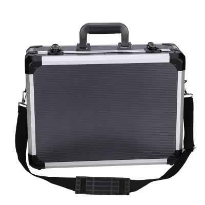 China Customizable Waterproof Shockproof Dustproof Foam Black Metal Boxes Transport Barber Driver Aluminum Case For Tools for sale