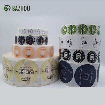 China Waterproof Custom Printing 5ml Face Cream Cosmetic Bottles Roll Circle Adhesive Label for sale