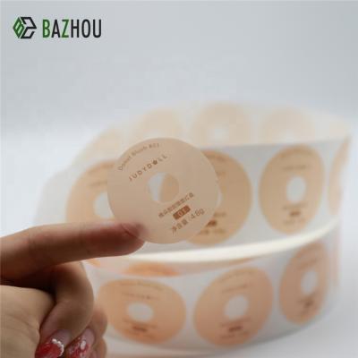 China Waterproof Custom Cosmetic Roll Jar Adhesive Label Stickers Printing For Small Bottle for sale