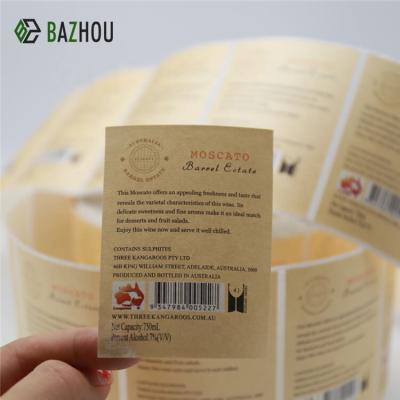 China Wine Liquor Bottle Waterproof Custom Waterproof Label Sticker Roll For Sale for sale