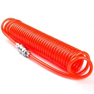 China PP 8x5mm Air Pressure Hose Spiral Pipe High Pressure PU Spring Pneumatic Telescopic Tube For Compressor Air Tool With Connector for sale