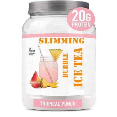 China Low Fat Natural Herbal Protein Slimming Bubble Iced Tea Powder Fruit Flavor for sale