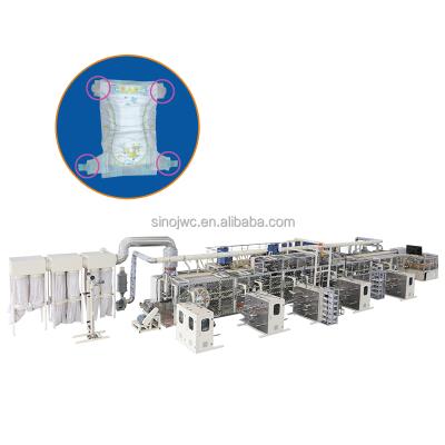 China Factory Automatic Small Disposable Diaper Making Machine Baby Diaper Production Line Machine Price for sale