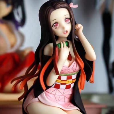 China Toy High Quality Cartoon PVC Anime Decoration Figure Demon Slayer Kamado Nezuko Action Number For Gifts Bathrobe Can Take Off for sale