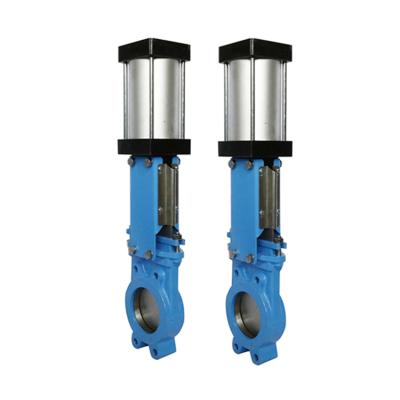 China General Flange Connection Type Pneumatic Knife Gate Valve Foundry Iron Body for sale