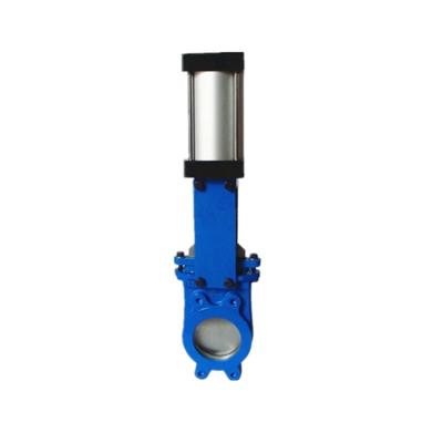 China General Hook Type Pneumatic Actuator Knife Gate Valve For Sewage Treatment One Way Soft Seal for sale