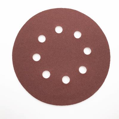 China Aluminum Oxide 5 Disc 8 Abrasive Sanding Paper 125mm Inch 8 Hole 115mm 180mm Hook And Loop Sanding Grinding Wood Metal 100mm/115mm/125mm/180mm/230mm Pad for sale