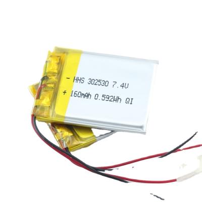 China Consumer electronics HHS lipo battery 3.7v 250mah 302535 flexible curves shape rechargeable battery for sale