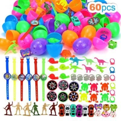 China 60 PCS Children's Plastic Cheap Easter Basket Hunt Party Egg Fillers Toys Birthday Party Treasure Box Assorted Toys For Children for sale