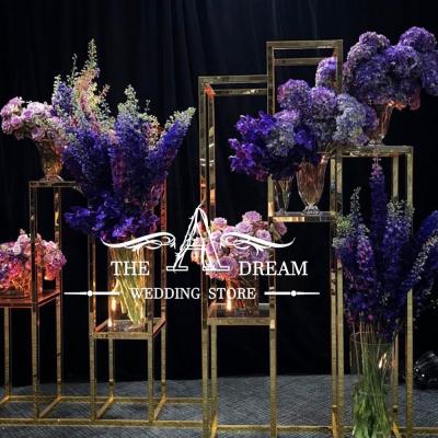 China 2021 New Wedding Backdrop BD-SS035 Designs Stainless Steel Gold Backdrop Stand For Wedding Event Fondo Evento From The One Shop The Dream Wedding for sale