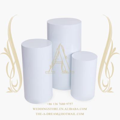 China Stackable White Round AS-IR007 Pedestals For Wedding Decorating Cake Stands Popular Set From A Dream Wedding Store for sale