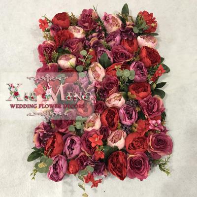 China TAD-FLP015 Red Purple Wedding Decoration Flower Panel 40*60cm For Wedding 3D Flower Backdrop/Wedding Flower Backdrops From Flore Boda From XieMeng for sale