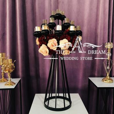 China CAN-IR019-BK 21 Weddings Heads Wedding Table Centerpiece Metal Candelabra Black Candle Holder Centro Mesa From The One Store The Dream Wedding for sale