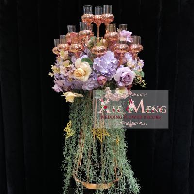 China Weddings TAD-CEN-FL006 Wedding Flower Centerpiece Decoration Candelabra/The Dreamy Flower Wedding Decor /XieMeng Flora Store Boda From The A for sale