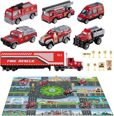 China Hot-selling Simulation Model Car Models Children's Fire Truck Competition Map Model Toy for sale