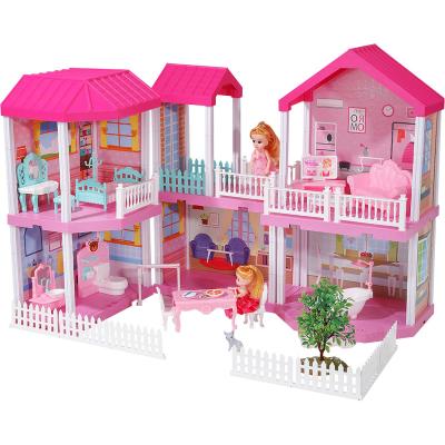 China Hot Selling DIY TOY 2022 Children Patchwork Manually Toys Castle Set Dolls Girl for sale