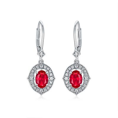 China Retro New Personalized Premium Romantic Party Jewelry Earrings Ear Studs Earring S925 Red Silver for sale