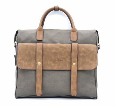 China Business Waterproof Laptop Design Men's Briefcases PU Wax Canvas Handbag For Man for sale