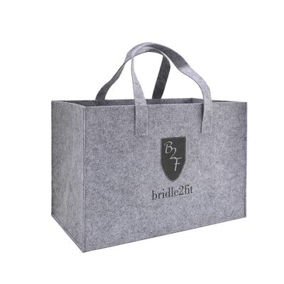 China Tote Bag Felt Bag Gray And Dark Gray Color Felt Bag For High Book Capacity And Wooden for sale