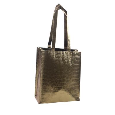 China Fashion Illustration Design Shopping Bags Bag Croco Handled Custom Reusable NON Woven Bag for sale