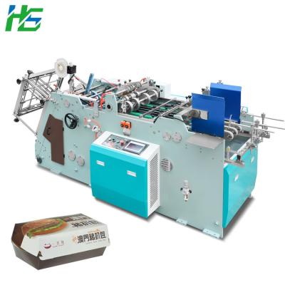 Chine food & Beverage factory hamburger lunch paper box Kfc Macdonalds fast food pizza box forming machine paper carton box erecting machine à vendre