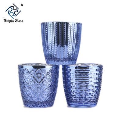 China Blue Borosilicate Electroplating Electroplating Glass Sconce for Wall for sale