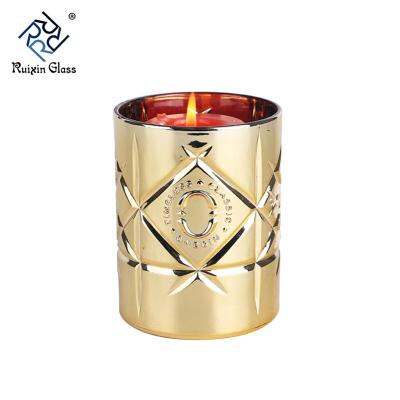 China Weddings Fashion Gold Newcomer Glass Jar Candle Holder For Wedding for sale