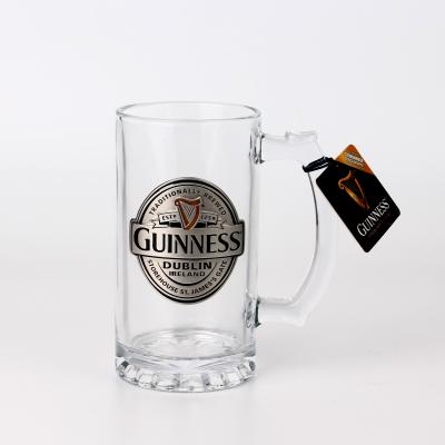 China Food Safe Grade 16 Ounce Beer Mug Printing Heat Transfer Mug Good Quality Clear Glass Beer Glass for sale