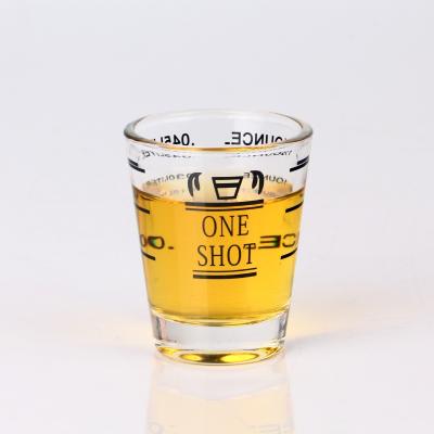 China Food Safe 2oz/50ml Customized Logo Shot Glass Wrap Decal Shot Glass for sale