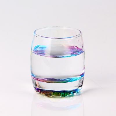 China Promotional OEM 75ml Shot Glass Modern Good Quality Glass Cup Colored Souvenir Shot Glass for sale