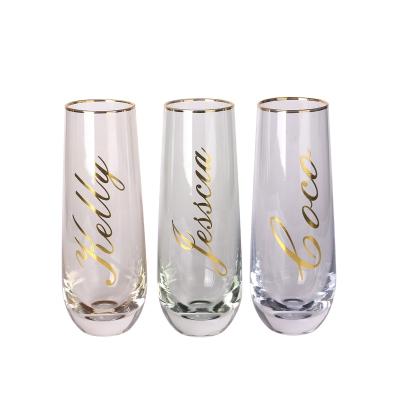 China Circleware Modern 8 Ounce Champagne Flutes Glasses Set Of Stemless 4 In Box Custom As Gift Christmas for sale