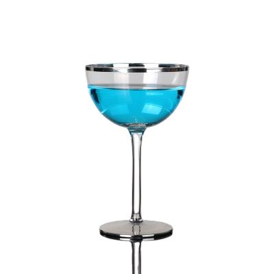 China Good Quality Home/Hotel/Restaurant Customized Gold Rim Goblet Giant Martini Glass Mug Cocktail Glasses for sale