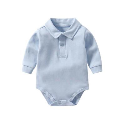 China Wholesale 100% Organic Cotton Newborn Baby Jumpsuit 2022 Newborn Clothes Polo Long Sleeve Overalls for sale