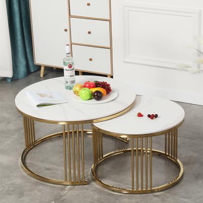 China Convertible Modern Gold Leg Round Living Room Home Furniture Luxury Coffee Table for sale