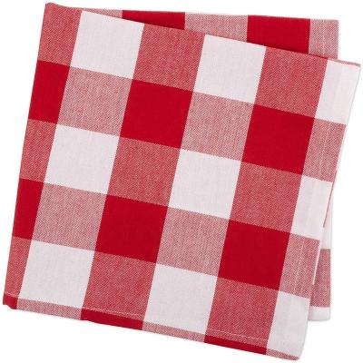 China Recycle Cotton Decorative Factory Direct Check Dining Table Inch 20x20 Inch Red White Napkins Cloth For Wedding for sale