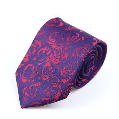 China 100% Design 100% Silk Elegant Red Tie 7 Fold Silk Tie Hand Made Silk Rose Tie #07 for sale