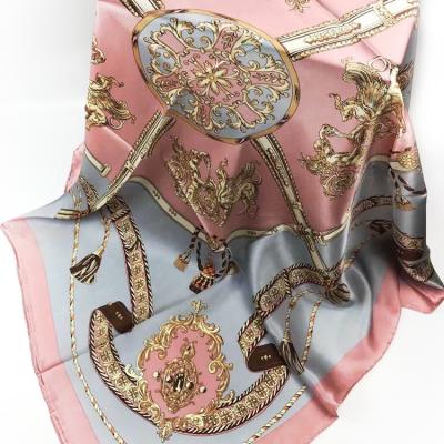 China Fashionable Square Ladies Digital Printing 100% Custom Silk Scarves for sale