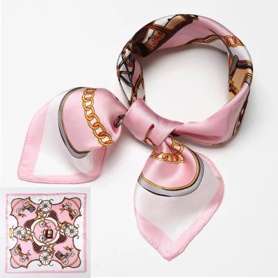 China Wholesale Fashion Latest Square Design Women Printed Silk Square Scarf In Stock for sale