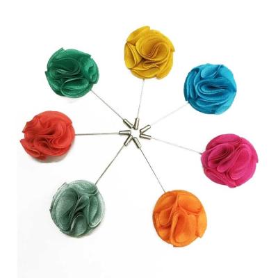 China Wholesale Colorful Fashion Brooch Design Men's Unisex ALLOY Suit Flower Lapel Pin for sale