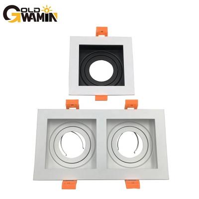 China Modern Aluminium or iron made different shape of recessed led grille downlights housing for mr16/gu10/gu5.3 module light bulbs for sale