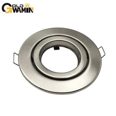 China Modern Adjustable double rings recessed mounted LED downlight housing for GU10 holder for sale