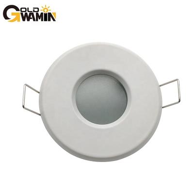 China Modern Aluminium made round shape rear clip recessed style waterproof downlights fitting for gu5.3/mr16/gu10 module led light source for sale