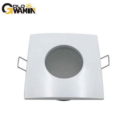 China Modern Aluminum made square shape rear clip waterproof style recessed spotlights fitting for mr16/gu5.3/gu10 module led bulbs for sale