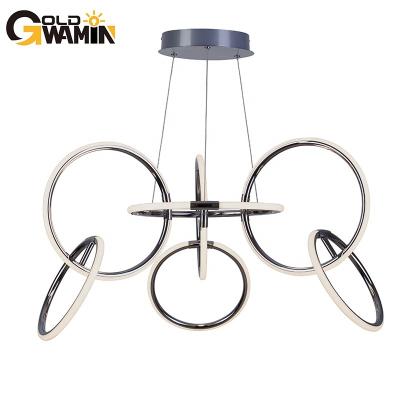 China Modern Multiple round ring style luxury led chandelier lights for indoor ceiling decoration for sale