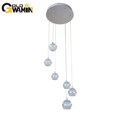 China Modern Hanging style led ceiling pendant light with customized quantity of crystal balls for sale