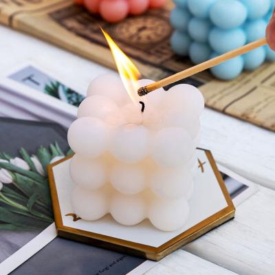 China Home Decor Sculptural Handmade Cube Wax Soy Bubble Decoration 1pc Scented Candle for sale